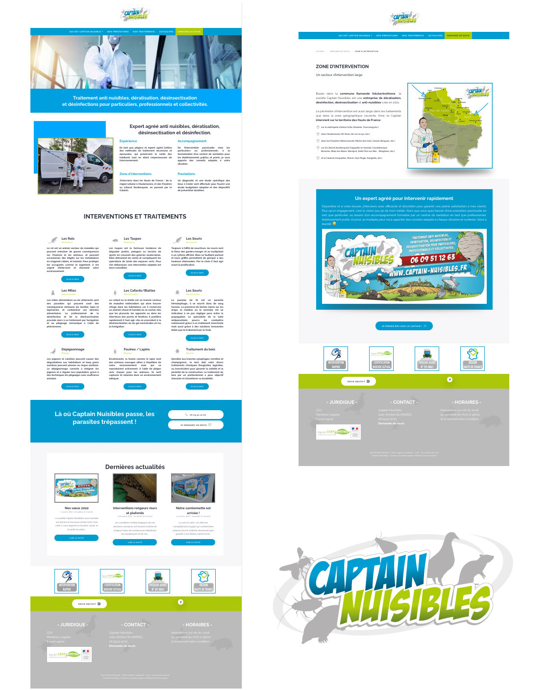 Image de la page d'accueil du site Captain Nuisibles