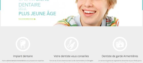 Page d'accueil site internet chirurgien-dentiste