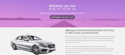 La page index du site taxi Lille autosservices