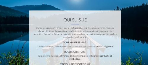 Image de la page d'accueil du site du cabinet d'hypnose à roubaix