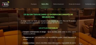 Image d'un extrait de page du site du magasin de meubles Bal proche de Calais