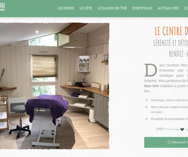 Page d'accueil du site vitrine mon instant nature