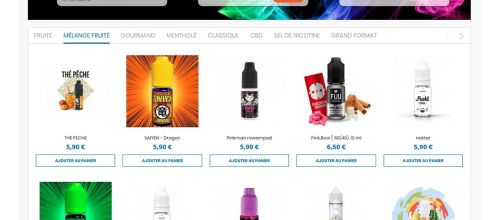 Page d'accueil site e-commerce vax