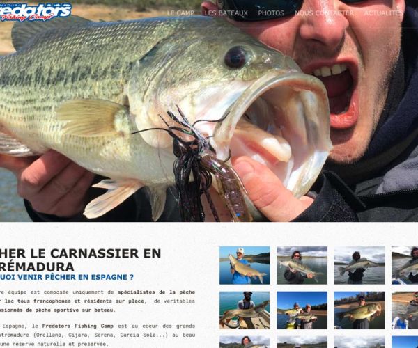 Image de la page d'accueil du site predators fishing camp