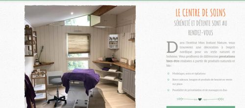 Page d'accueil du site vitrine mon instant nature