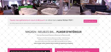 Page d'accueil du site vitrine meubles Bal