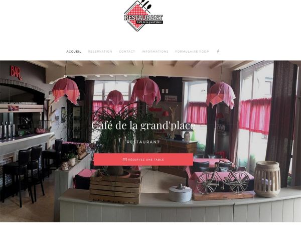 Page d'accueil site internet restaurant Belge