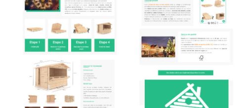 Image avec des copies d'écrans des pages web su site flexihut