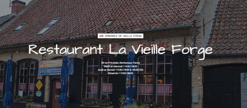Image du haut de la page d'accueil du site du restaurant la vieille forge