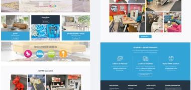Mise en page de plusieurs copies d'écrans du site du magasin de meubles Antika Armentières
