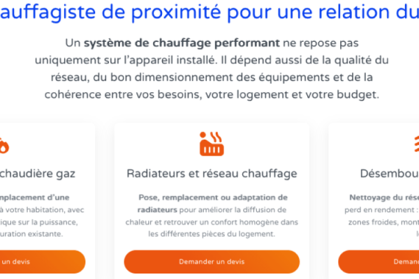 Capture d'écran extraite d'une page du site du plombier DS Sani Chauff à La Gorgue