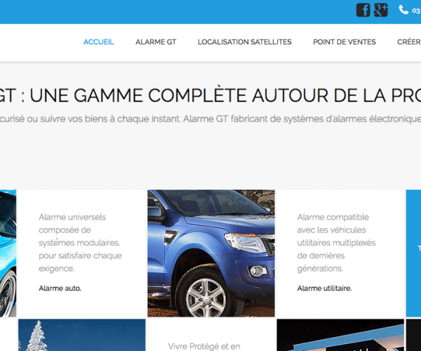 site web vitrine pour la société GT Distribution France