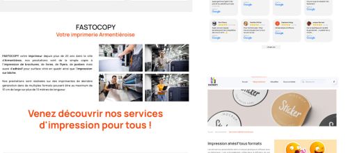Image de plusieurs page du site d'imprimeur FAstoCopy