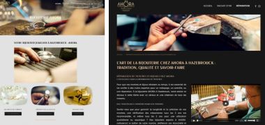 Capture d'écran site de la bijouterie Ahora à Hazebrouck