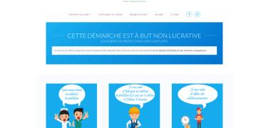 Copie d'écran du site visières solidaires