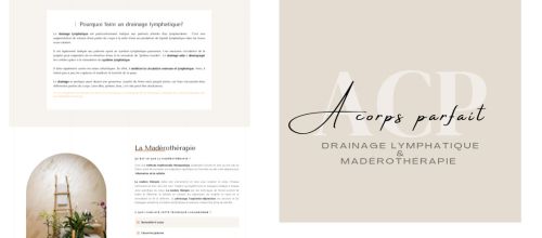 Mise en page de plusieurs copies d'écrans du site a corps parfait