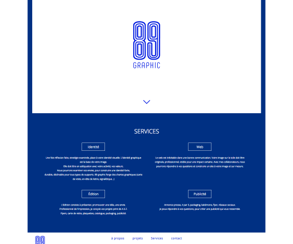 Visuel de'une partie de la page d'accueil du site 89 Graphic