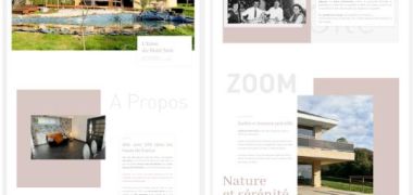 Mise en page de plusieurs copies d'écrans du site du gîte avec spa au mont noir