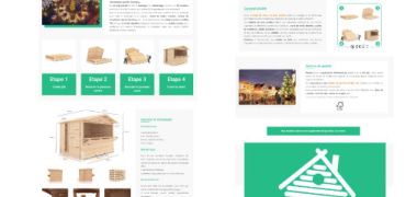 Image avec des copies d'écrans des pages web su site flexihut