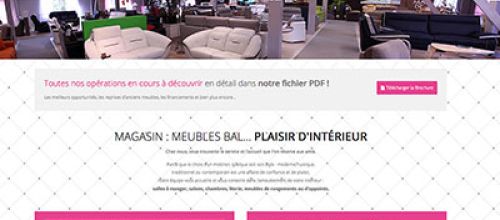 Page d'accueil du site vitrine meubles Bal