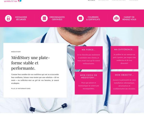 Page d'accueil site internet Marie Copin