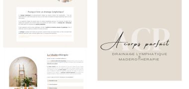 Mise en page de plusieurs copies d'écrans du site a corps parfait