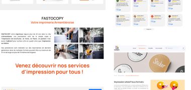 Image de plusieurs page du site d'imprimeur FAstoCopy