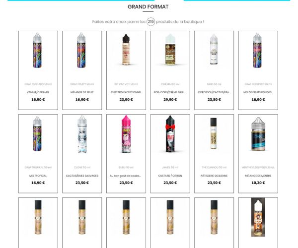 Page d'accueil catalogue numérique vax