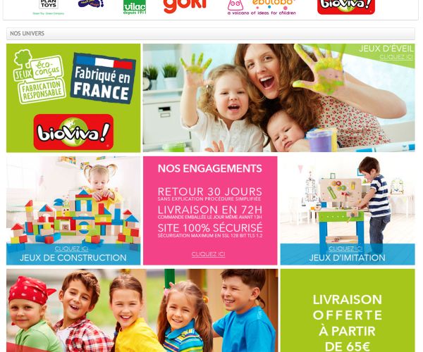 Création du site de vente de jouet et jeu Théo et Eva