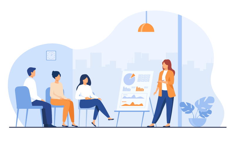 Illustration de personnage en réunion