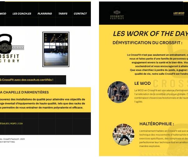 Copie d'écran site web cross factory