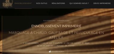 Copie d'écran haut de page site imprimeur haut de gamme à Lille Blas Desmoutiez