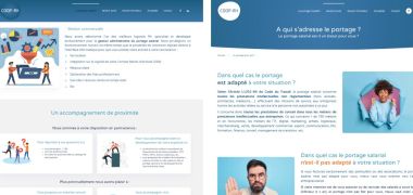 Copie d'écrans du site de portage salarial à Marc-en-Baroeul Coop-RH