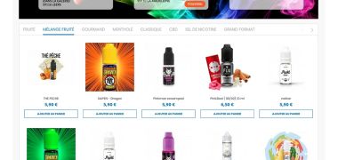 Page d'accueil site e-commerce vax