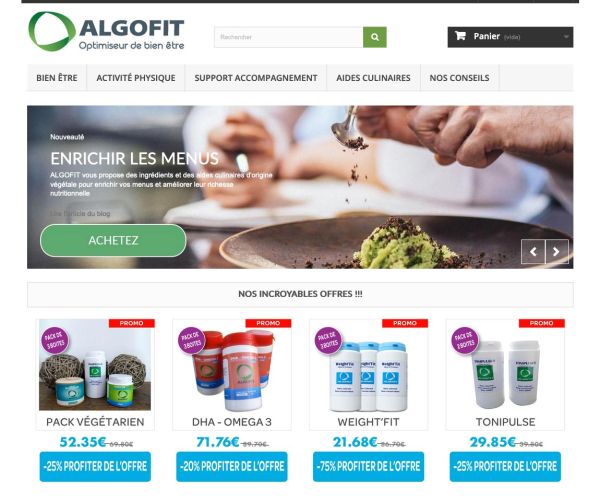 Page d'accueil Algofit